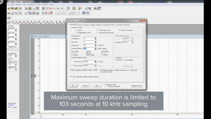 Enhanced Protocol Editor in pCLAMP 10